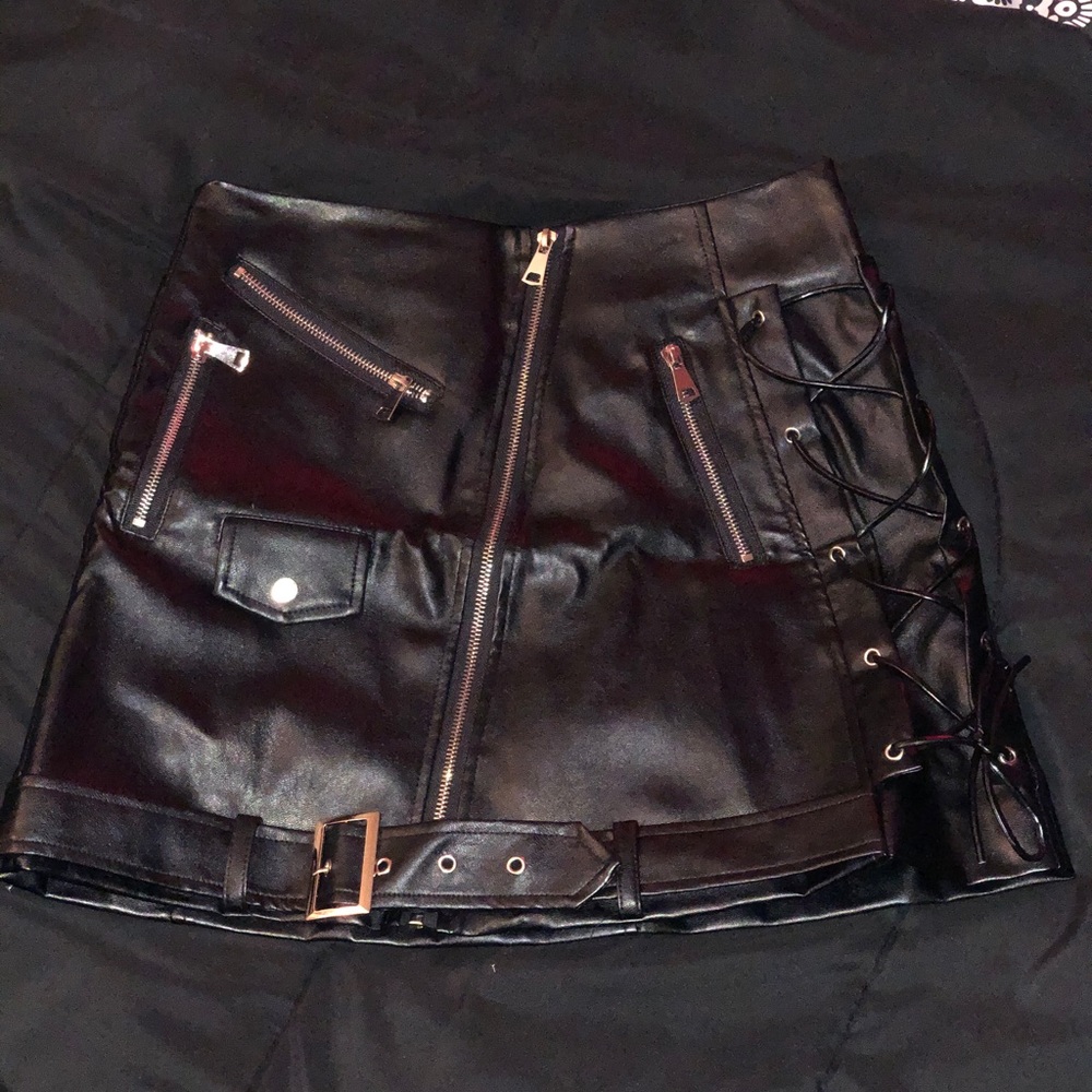 Faux Leather Skirt